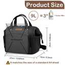 FHELAD Small Diaper Bag Backpack, Crossbody Diaper Bag with Insulated Cup Holder & Detachable Shoulder Strap, Convertible Diaper Bag Tote for Short Trip (Black)