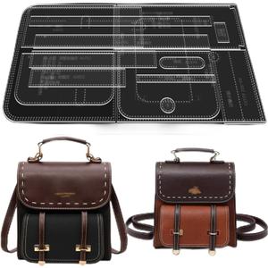 RIVEENY Backpack Acrylic Template,Leather Pattern Acrylic Leather Templates for Womens Work Backpack Purse Waterproof Anti-Theft Travel Back Pack (AAB-582)