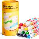 Jar Melo Jumbo Crayons for Toddlers, 12 Colors TwistJoy Crayon Non Toxic Washable Easy to Hold Large Crayons,Gift for Boys and Girls Back to School