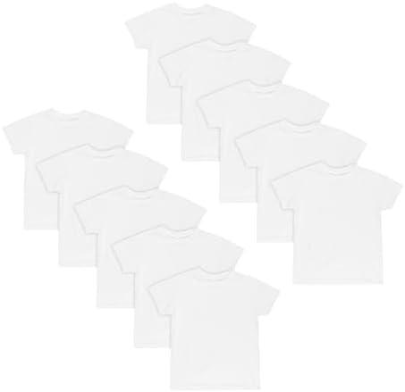 Hanes Boys' Undershirt, EcoSmart Short Sleeve Crew Shirts, XL