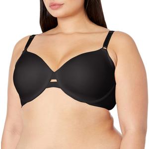 warner's Women's No Side Effects Underarm-Smoothing Comfort Underwire Lightly Lined T-Shirt Bra 1356 (34D, Black)