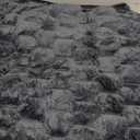 Soft Plush Faux Fur Couch Cover, Fluffy Non Slip Sectional Sofa Covers for 3 Cushion Couch, Furniture Protector Sofa Slipcover(1 PCS 36"x70" Black)