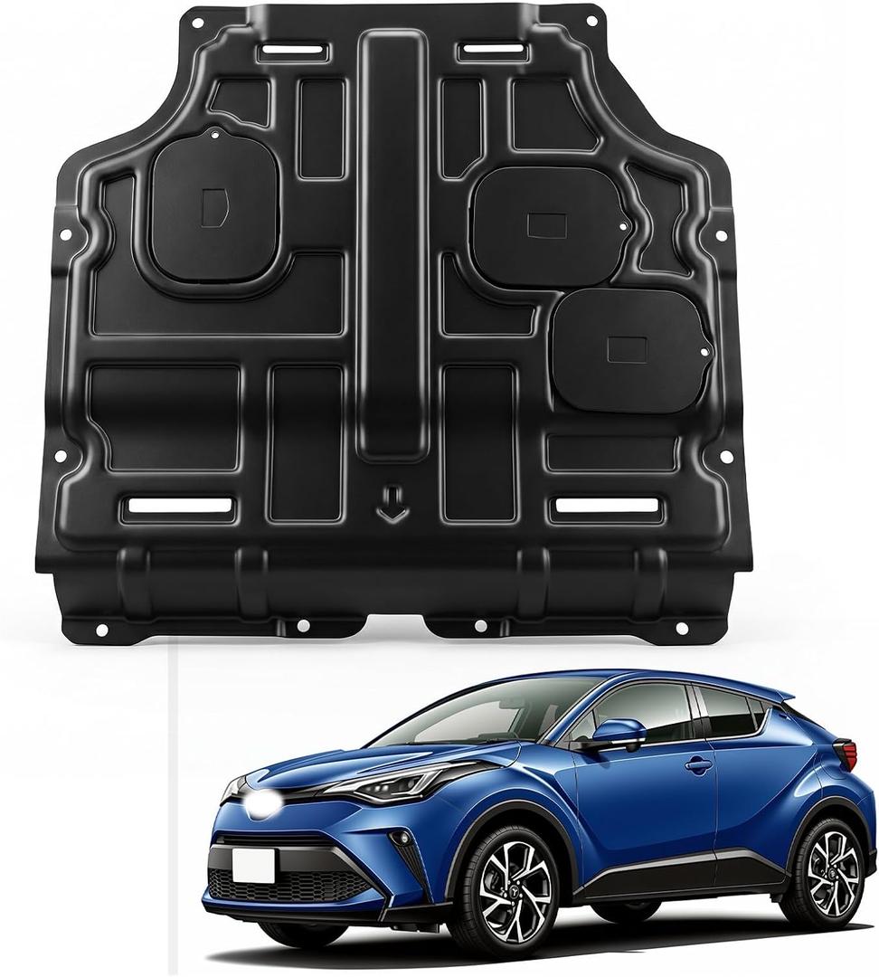 Front Engine Splash Shield Fit for Toyota C-HR 2018-2022 Direct Replacement Engine Splash Guard Engine Guard Mud Flaps for Underbody Protection