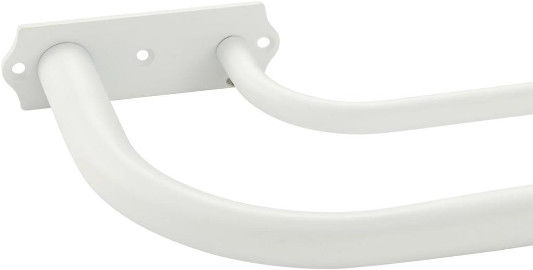 Double Curtain Rods Matte White, Double Curtain Rod for Window 28-48 Inches, Room Darkening Double Curtain Rods, 1 Inch Front and 5/8 Inch Back Double Drapery Rod Wrap Around Double Window Rods