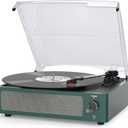 Record Player for Vinyl Turntable with Built-in Wireless Receiver & 2 Stereo Speakers 3 Speed 3 Size LP Players Portable Turntables for Vinyls Records Headphone AUX RCA Auto Stop New Sleek Dark Blue