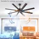 ZMISHIBO 65 Inch Ceiling Fan without Light, 8 Aluminum Reversible Blades