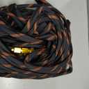 Flexible Garden Hose 100 FT, Ultra Lightweight Water Hoses w/10 Function Sprayer and 3/4" Brass Fittings, Kink-Free, Sturdy, Abrasion Resistant for Yard, Lawn, Outdoor and Gardening(Black Orange)