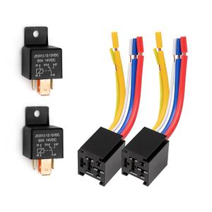 80Amp 12V 5-pin Relay Kit, SPDT 12-Volt Automotive Relay with Heavy-Duty Pigtail, 2-Pack