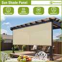 10' 12' Pergola Shade Cover Universal Replacement Canopy Cover Outdoor Durable Fabric Sun Shade Cloth for Deck Patio Porch Backyard Gazebo with Grommets & Weighted Rods, Beige