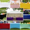 Smiry 2 Pack Spandex Table Cloth 8FT, Elastic Fitted Stretch Tablecloths, Washable and Wrinkle Free Rectangular Patio Table Cover for Outdoor, Wedding, Banquet & Parties (Grey, 96Lx30Wx30H Inch)