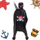 Bencailor 6 Pcs Pirate Costume Kids Toddler Boy Pirate Costume Accessories for Halloween Dress up Themed Party Girls Cosplay