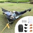 Camping Hammock, 13 Ft Triangle Hammock for Outside with 3 Ratchet Tie Down Straps and Storage Bag, Portable Hammock Max 800 Lbs for 2-6 Adult or Kid for Outdoor Travel (157''/400cm)