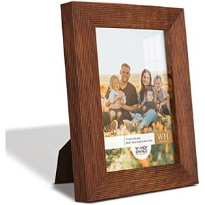 Renditions Gallery 3.5x5 inch Picture Frame Modern Style Wood Pattern and High Definition Glass Ready for Wall and Tabletop Photo Display, Walnut Frame