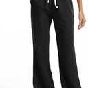 SEVEGO Tall Women Casual Linen Pants 30"/32"/34"/36" Inseam Drawstring Smocked Waist Beach Summer Trousers with Pockets (Medium, Black)