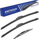 EMITHSUN Windshield Wiper Blades Replacement for Jeep Liberty 2002-2007,That Meet OEM Quality Front Rear Wipers Blade Set for My Car -19"+19"+11"(Set of 3)
