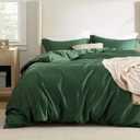 Bedsure Duvet Cover King - Moisture Wicking and Silky Eucalyptus Lyocell Cotton Hybrid Comforter Cover Set for Hot Sleeper - Buttery Soft and Breathable, Cooling Bedding Set, Forest Green (King (104" x 90"))