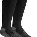 Dickies Men's Light Comfort Compression Over-The-Calf Socks, Black (2 Pairs), XX-Large