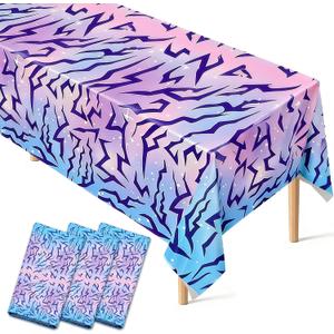 3Pcs Kpop Birthday Party Tablecloth 10854in, Purple Energy Pattern Disposable Table Cloth for K pop Theme Birthday Party Decorations Supplies