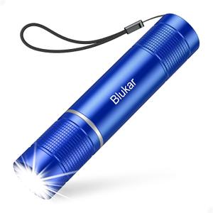 Blukar Flashlight Rechargeable, High Lumens Flashlight, Super Bright Small LED Flash Light- Zoomable, Adjustable Brightness, Long Lasting for Camping, Outdoors and Home Emergency-Blue (1 Pack)