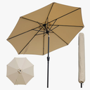 Outdoor Patio Umbrella,Patio Table Umbrella with Cover, Push Button Tilt and Crank, 8 Sturdy Ribs UV Protection Waterproof for Garden