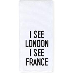 Funny Bathroom Hand Towels, Funny Bathroom Decor, I See London I See France Decorative Hand Towels for Bath Room Washroom, Humorous Gifts for Women Men, 16x24 Inch