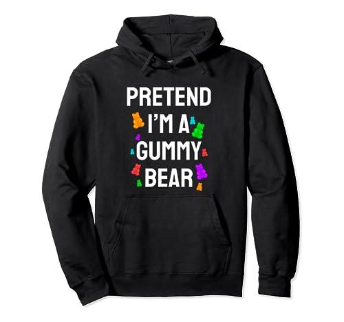 Pretend I'm A Gummy Bear Costume Funny Halloween Gummy Bear Pullover Hoodie, S, Black