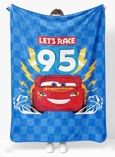 Sunny Side Up Disney Pixar Cars Plush Throw Blanket - Measures 46 x 60 Inches - Super Soft & Cozy Fleece Kids Bedding Features Lightning McQueen