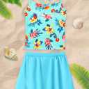 Snowheart Girls Swimsuit Size 8-9Y Flower Green