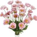 Faux Poppy Flowers,8PCS Pink Silk Poppies 23.2in Artificial Poppy Flowers Fake Poppies for Wedding Bouquet Party Table Centerpiece Arrangement Home Decor(Pink)