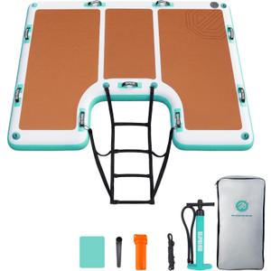 Niphean Floating Dock, Non-Slip Inflatable Dock with Upgraded Ladder | Sturdy Floating Docks for LakesDurable Floating Island for Families, Portable Carry Bag, 86ft/ 810ft