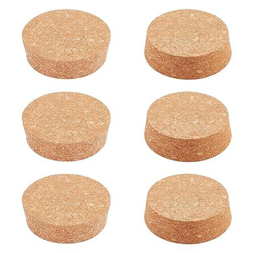 BENECREAT 6PCS Cork Bottle Stoppers, Durable Wooden Tapered Cork Plugs for Wine Beer Glass Bottle and DIY Craft Project, 2.8x2.52x0.78"