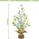 RoseCraft Easter Decorations, 18 Inch Easter Artificial Egg Tree Tabletop Decor with Delicate Ornaments, for Home Party Wedding Holiday Spring Summer Decoration, Blue/White.