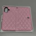 OCASE Compatible with iPhone 17 Wallet Case, PU Leather Flip Folio Case with Card Holders RFID Blocking Kickstand [Shockproof TPU Inner Shell] Phone Cover 6.3 Inch 2025, Diamond Check Pink