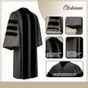 CLERKMANS Unisex Deluxe Doctoral PhD Graduation Gown - Doctorate Robe, 48XL