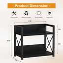 Giikin Kitchen Counter Shelf, 2 Tier Kitchen Spice Rack Organizer for Countertop, Wood Coffee Bar Organizer for Home (Black, S)