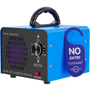 Ozone Generator Machine200,000mg/h, High Capacity Ozone Odor Eliminator Removal Air Purifier for Home Car Pet & Basement Odor, Suitable for Spaces up to 7,000 Square Feet, Blue