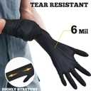 TitanFlex Disposable Nitrile Exam Gloves, 6-mil, Black, Heavy Duty, Latex Free, Food Safe for Cooking & Food Prep XL