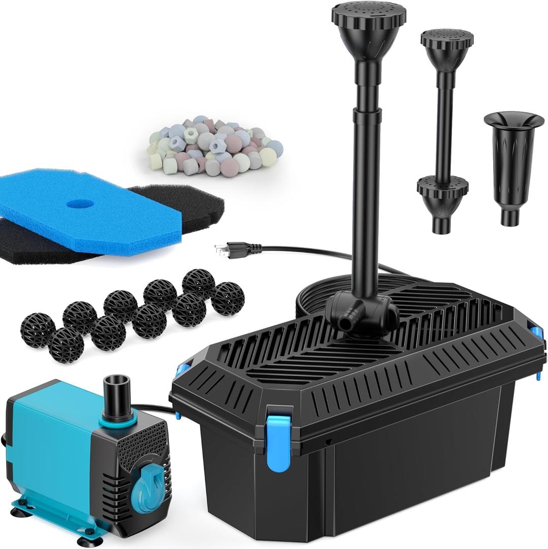 Antfraer Pond Filter with Pump Kits, Pond Filters for Outdoor Ponds Built In 660GPH Pond Pump, Pond Filter Box Suitable for Garden, Fountain, Pond, Animal Sink, Waterfall, Aquarium-Corded Electric (660GPH-NO Lights) Antfraer Pond Filter with Pump Kits, Pond Filters for Outdoor Ponds Built In 660GPH Pond Pump, Pond Filter Box Suitable for Garden, Fountain, Pond, Animal Sink, Waterfall, Aquarium-Corded Electric (660GPH-NO Lights)