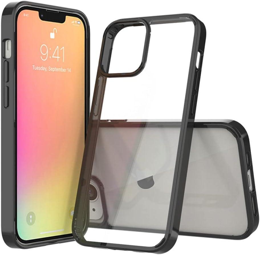 for iPhone 13 Mini Pro Max Case Soft Silicone Clear Back Hard Cover Case for iPhone 13 Mini iphone13 pro max,Black,for Iphone13 Pro Max