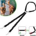 Triple 3 Way Dog Leash Extender Couple No Pull Tangle Free Elastic Trio Bungee Cord Stretchy Heavy Duty Nylon Lead for Small Puppy Pups Mufti Dogs Walking Training