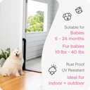 Retractable Baby Gate Perma Child Safety 33" Tall x 55 Wide, Mesh, for Stairs, Doorways, Dogs, Pets, Indoor, Outdoor, One-Handed Operation, Locking, Easy Install, Hardware Mount, Black