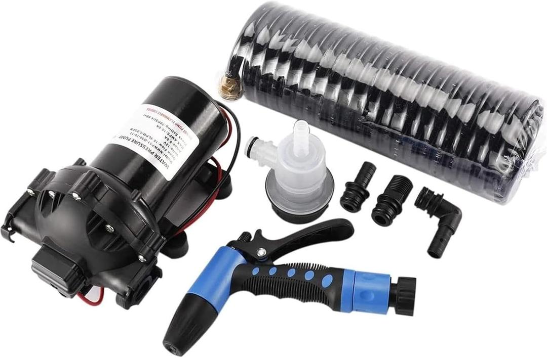 YaeMarine Boat Wash Down Pump 12V 5.0GPM 70 PSI Washdown Deck Wash Pump Kit 12 V Self-Priming Water Pressure Pump