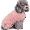 Queenmore Dog Winter Coat - Fleece Puffer Dog Down Vest, Cold Weather Pet Jacket for Small, Medium and Large Dogs (Light Pink, XS)