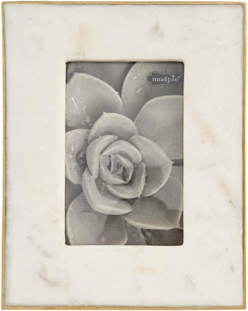 Mud Pie 5" X 7" MARBLE & GOLD FRAME