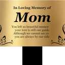 Memorial Plaque for Mom - Elegant Gold Aluminium Grave Marker with Black Acrylic Stake - Remembrance Garden Sign - Bereavement Gift