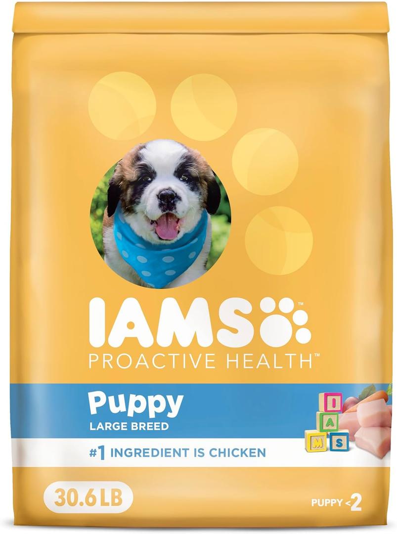 IAMS Proactive Health Large Breed Puppy Food with Real Chicken, 30.6 lb. Bag (30.6 Pound (Pack of 1)