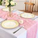 6 Pack 10FT Pink Cheesecloth Table Runner 120 Inch Long Gauze Rustic Boho Spring Cheese Cloth Table Runner Sheer Fabric Decorations for Holiday Party Wedding Banquet Bridal Baby Shower Dcor