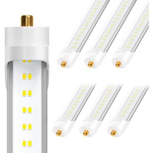8FT LED Bulbs, Super Bright 72W 9000lm 5000K, T8 T10 T12 LED Tube Lights, FA8 Single Pin T8 LED Lights, Clear Cover, 8 Foot LED Bulbs to Replace Fluorescent Light Bulbs (Pack of 6) 8FT LED Bulbs, Super Bright 72W 9000lm 5000K, T8 T10 T12 LED Tube Lights, FA8 Single Pin T8 LED Lights, Clear Cover, 8 Foot LED Bulbs to Replace Fluorescent Light Bulbs (Pack of 6)