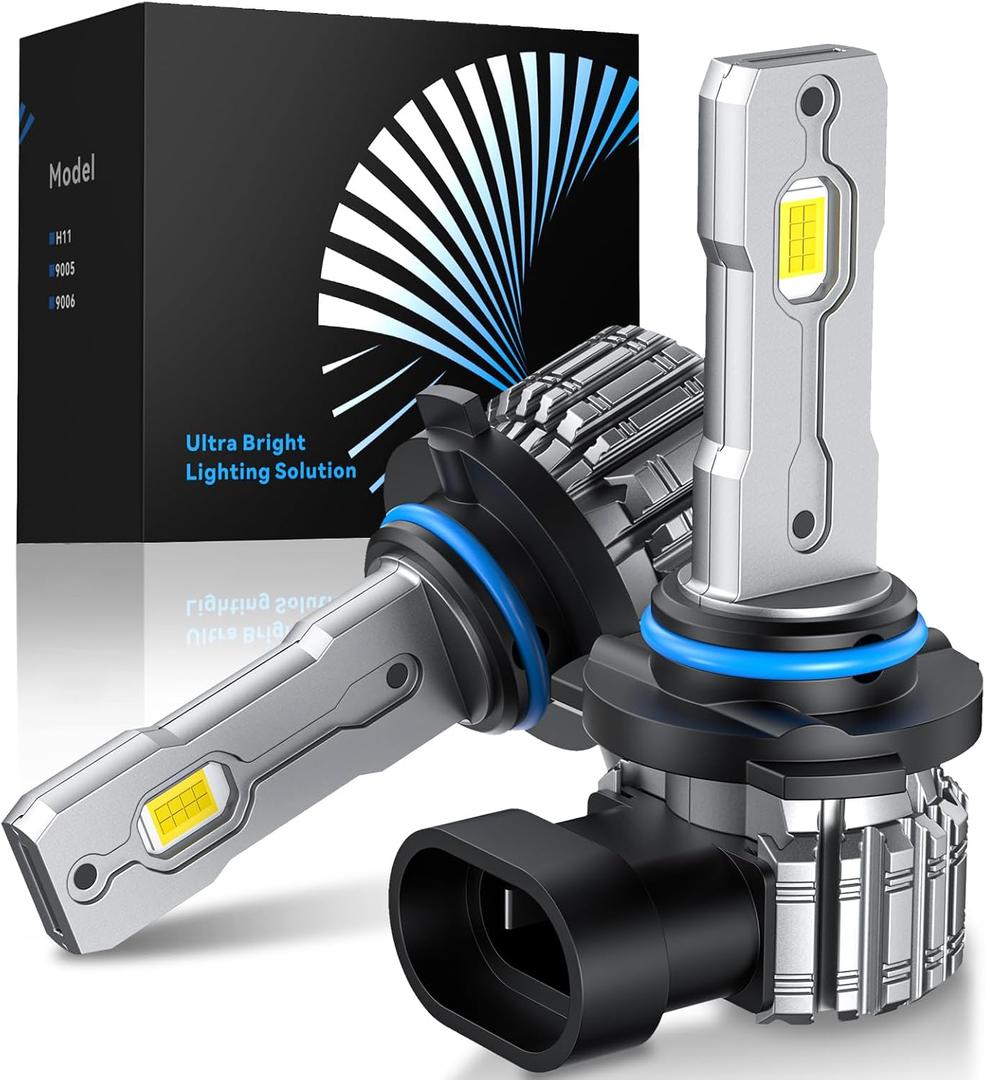 9006/HB4 LED Bulbs, 9006 Fog Lights Bulb, 30000LM 6000K Cool White Fanless 1:1 Mini Size, Plug and Play, Pack of 2