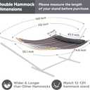 SUNCREAT Hammocks Portable Double Hammock with Curved Spreader Bar, 450 lbs Capacity, Heavy Duty Outdoor Hammock with Carrying Bag, Gray Stripes